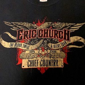 Eric Church Shirt. Eric Church; Blood, Sweat, and Beers tour T-Shirt.
